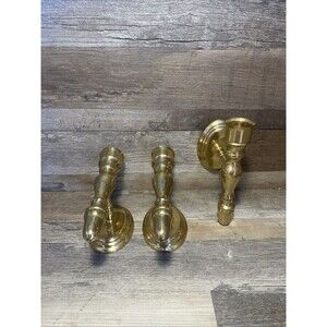 Vintage Solid Brass  Wall Sconce Candle Holder Lot Of 3